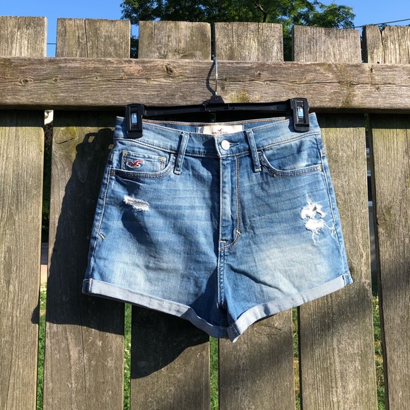 Denim High Waisted Shorts - Picture 1 of 4